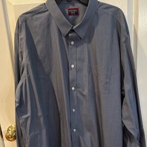 UNTUCKIT XXXL Wrinkle Free Men's Gray/Blue Shirt